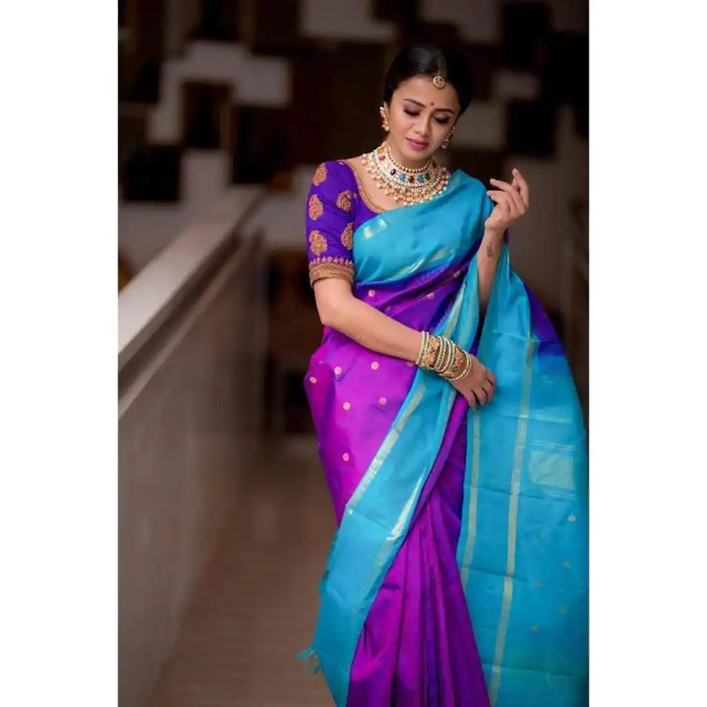 KP 3068 Purple Color Soft Lichi Silk Jacquard On All Over Saree Casual, Party Wear, Wedding, Events Etc. Expected Delivery 4-6 Working Days @1499/- | Bollywood Sarees, Creative Sarees, Designer Sarees, Embroidered Sarees, Ethnic Saree, Modern Digital sarees, Party Wear Sarees, Sarees