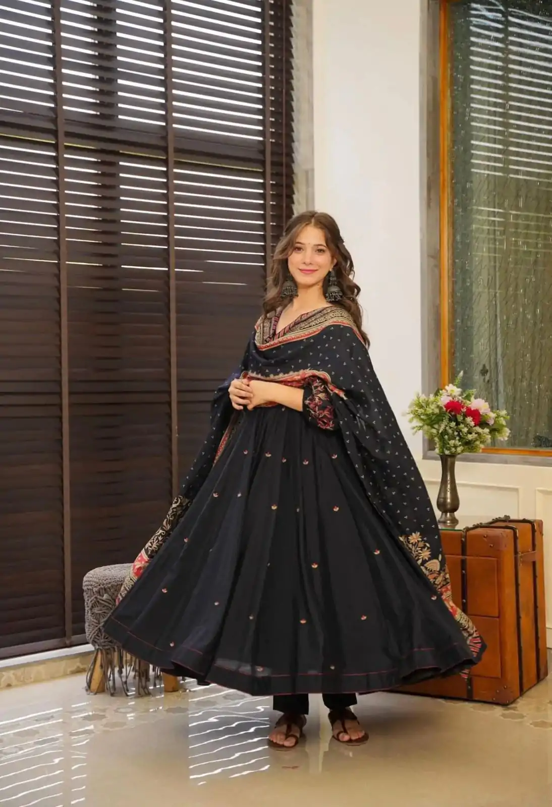 SRK 5171 Black Color Pure Chinnon Silk Embroidery Sequence Salwar Suit Wedding, Party, Festive, Events Expected Delivery 4-6 Working Days @ 1999/- | Jump Suits, Casual Suits, Creative suits, Designer Suits, Palazzo Suits, Party Wear Suits, Patiala Suits, Salwar suit, Straight Suits