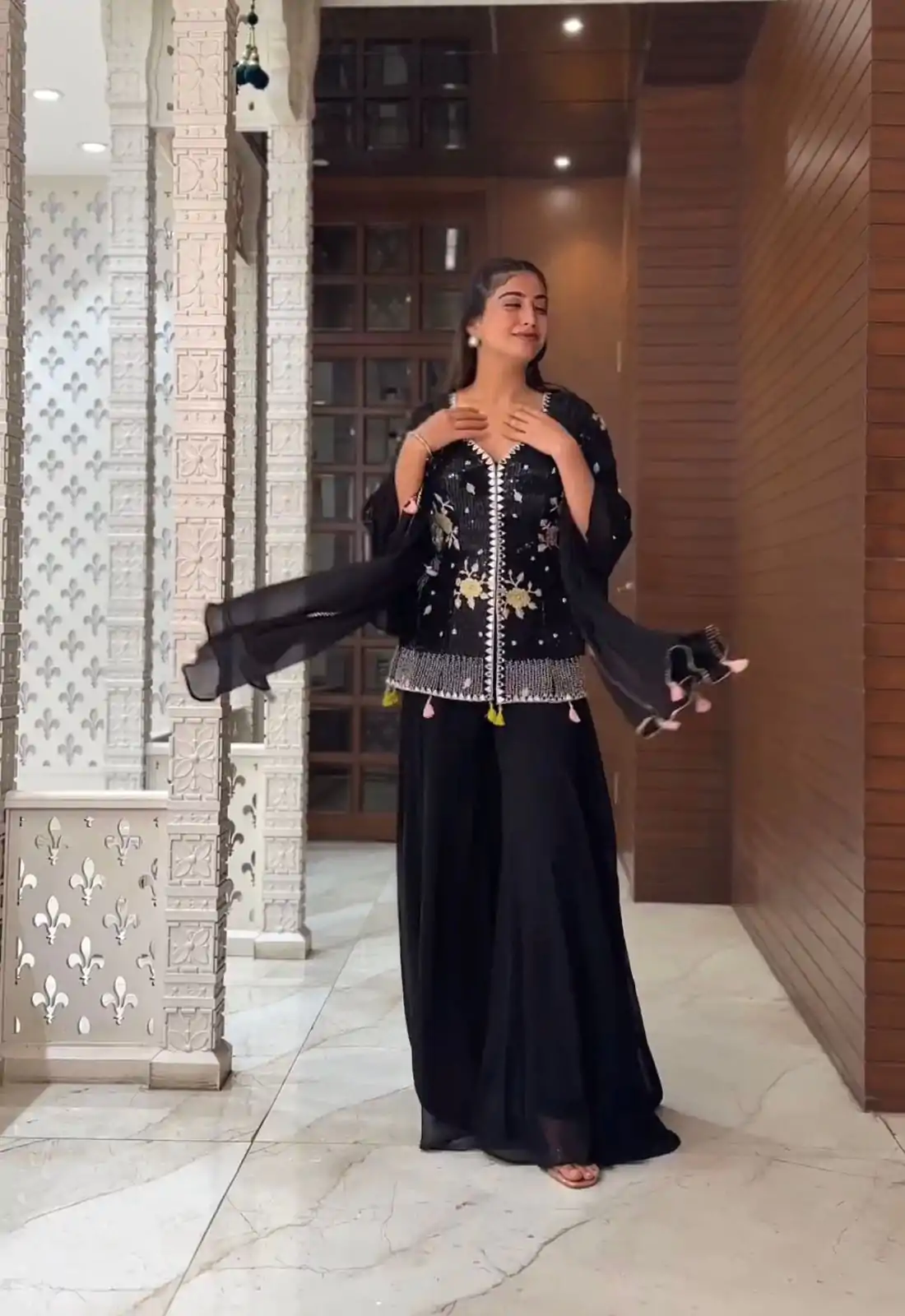 NF 1195 Black color Faux Georgette Embroidery Salwar Suit Casual, Wedding, Party, Festive, Events . Expected Delivery  4-6 Working Days @2049 | Jump Suits, Casual Suits, Creative suits, Designer Suits, Palazzo Suits, Party Wear Suits, Patiala Suits, Salwar suit, Straight Suits