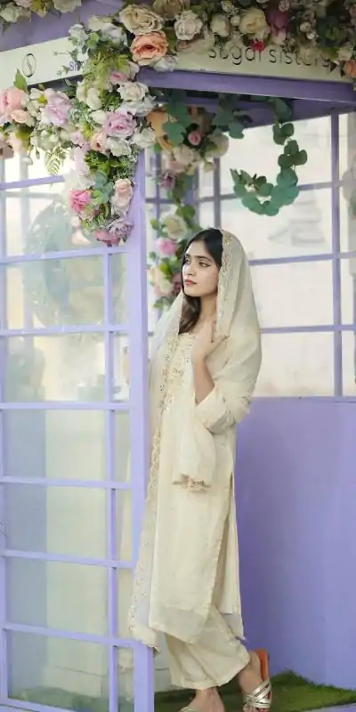 BE 244 Cream Color Organza Cording Embroidery Salwar Suit Wedding, Party, Festive events, etc. Expected Delivery 4-6 Working Days @1999/- | Casual Suits, Creative suits, Designer Suits, Palazzo Suits, Party Wear Suits, Patiala Suits, Salwar suit, Straight Suits