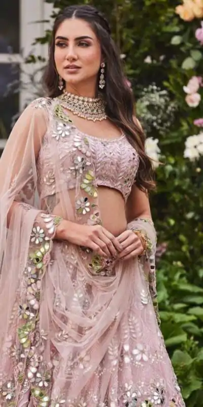 BD 1559 Light Pink Color Soft Butterfly Net Embroidered Lehenga Choli Casual, Wedding, Festive, Events Expected Delivery 4-6 Working Days @3299/- | Bollywood Lehenga, Creative Lehenga, Designer Lehenga, Embroidered Lehenga, Lehenga, Party Wear Lehenga