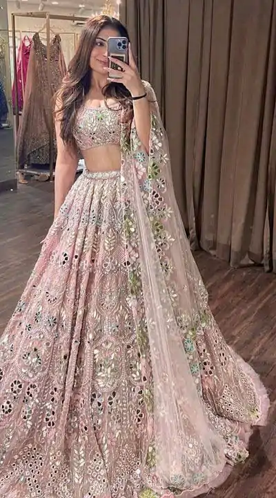BD 1559 Light Pink Color Soft Butterfly Net Embroidered Lehenga Choli Casual, Wedding, Festive, Events Expected Delivery 4-6 Working Days @3299/- | Bollywood Lehenga, Creative Lehenga, Designer Lehenga, Embroidered Lehenga, Lehenga, Party Wear Lehenga