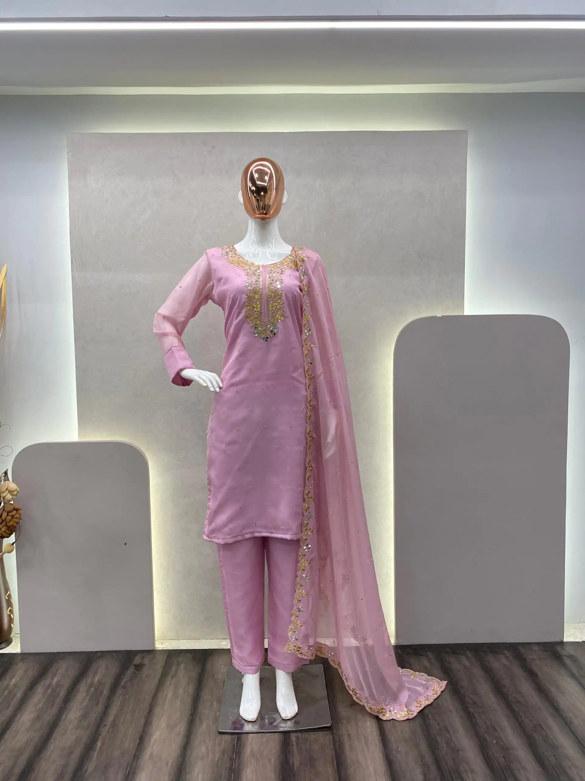 BE 244 Pink Color Organza Cording Embroidery Salwar Suit Wedding, Party, Festive events, etc.  Expected Delivery  4-6 Working Days @1999/- | Casual Suits, Creative suits, Designer Suits, Palazzo Suits, Party Wear Suits, Patiala Suits, Salwar suit, Straight Suits