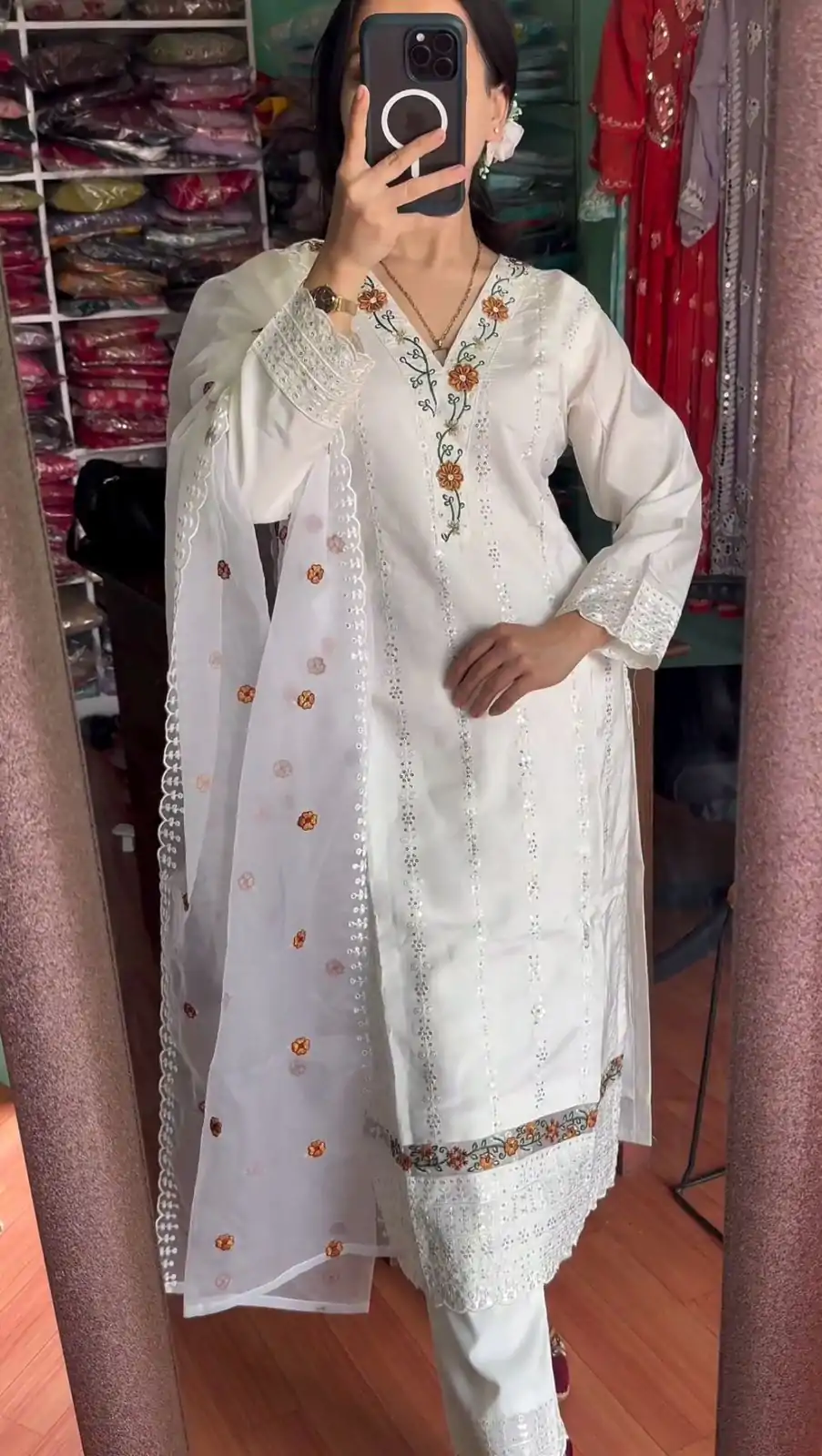 NF 1190 White color Georgette Embroidery Sequence Salwar Suit Casual, Wedding, Party, Festive, Events . Expected Delivery  4-6 Working Days @1999 | Casual Suits, Creative suits, Designer Suits, Palazzo Suits, Party Wear Suits, Patiala Suits, Salwar suit, Straight Suits