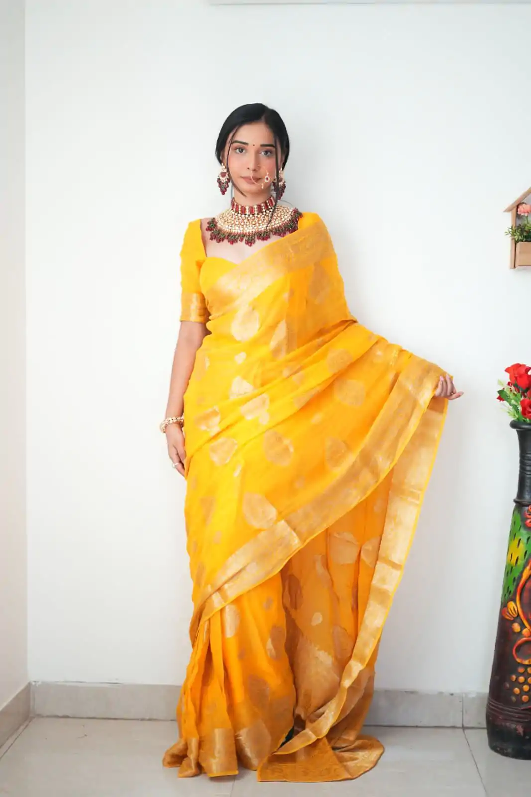 SC 145 Yellow Color Pure Soft Cotton Zari patta All Over Saree , Party Wear, Events, Festivals Expected Delivery 4-6 Working Days 1399/- | Bollywood Sarees, Creative Sarees, Designer Sarees, Embroidered Sarees, Ethnic Saree, Modern Digital sarees, Party Wear Sarees, Sarees