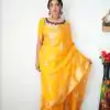 Grand Yellow Color Pure Soft Cotton Zari patta All Over Saree
