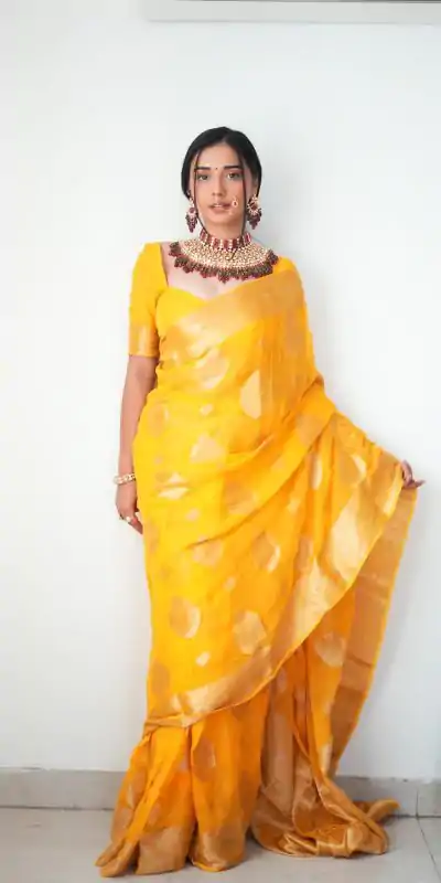 SC 145 Yellow Color Pure Soft Cotton Zari patta All Over Saree , Party Wear, Events, Festivals Expected Delivery 4-6 Working Days 1399/- | Bollywood Sarees, Creative Sarees, Designer Sarees, Embroidered Sarees, Ethnic Saree, Modern Digital sarees, Party Wear Sarees, Sarees
