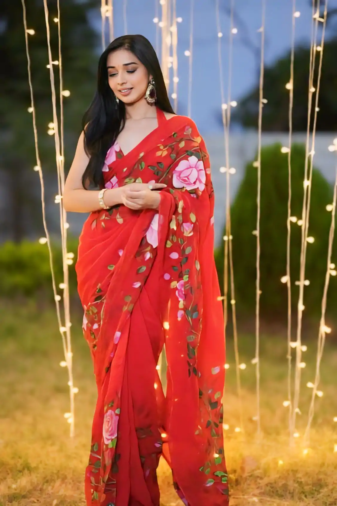 SC 278 Red Color Pure Soft Georgette Silk Design All Over Saree , Party Wear, Events, Festivals Expected Delivery 4-6 Working Days 1599/- | Bollywood Sarees, Creative Sarees, Designer Sarees, Embroidered Sarees, Ethnic Saree, Modern Digital sarees, Party Wear Sarees, Sarees