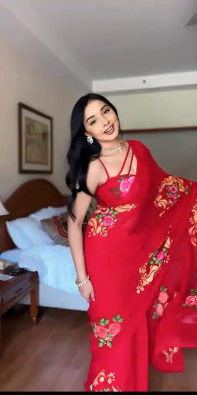 SC 278 Red Color Pure Soft Georgette Silk Design All Over Saree , Party Wear, Events, Festivals Expected Delivery 4-6 Working Days 1599/- | Bollywood Sarees, Creative Sarees, Designer Sarees, Embroidered Sarees, Ethnic Saree, Modern Digital sarees, Party Wear Sarees, Sarees