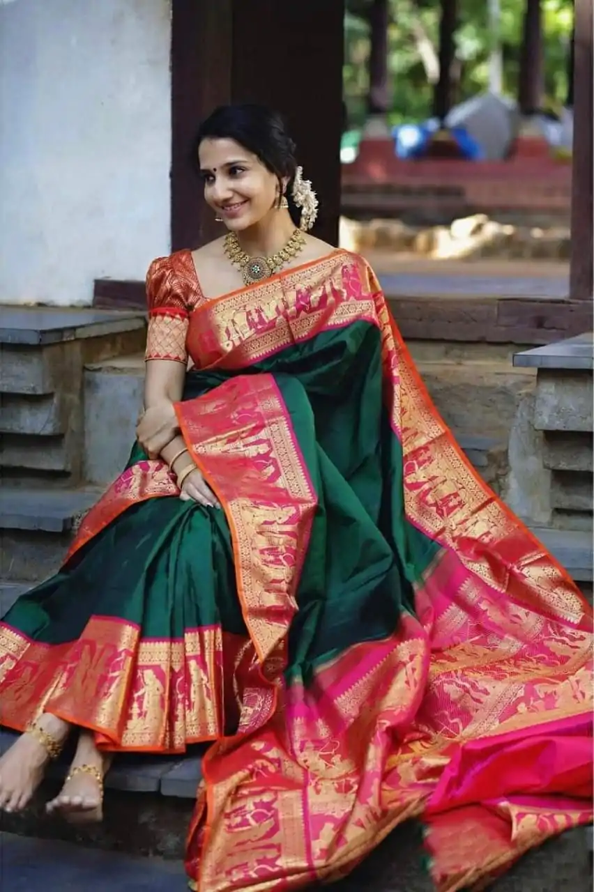 KP 2031 Green Color Soft Lichi Silk Jacquard On All Over Saree Casual, Party Wear, Wedding, Events Etc. Expected Delivery 4-6 Working Days @1449/- | Bollywood Sarees, Creative Sarees, Designer Sarees, Embroidered Sarees, Ethnic Saree, Modern Digital sarees, Party Wear Sarees, Sarees