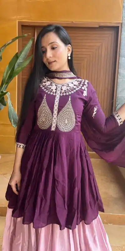 Ram 010 Purple Color Chinon Heavy Embroidery Work Lehenga Choli Casual, Wedding, Festive, Events Expected Delivery 4-6 Working Days @2049/- | Bollywood Lehenga, Creative Lehenga, Designer Lehenga, Embroidered Lehenga, Lehenga, Party Wear Lehenga