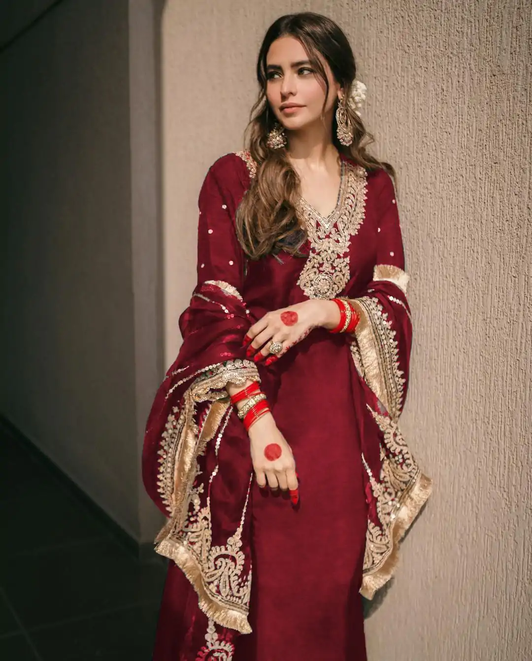 SRK 5153 Red Color Pure Chinnon Silk Embroidery Sequence Salwar Suit Wedding, Party, Festive, Events Expected Delivery 4-6 Working Days @ 1899/- | Jump Suits, Casual Suits, Creative suits, Designer Suits, Palazzo Suits, Party Wear Suits, Patiala Suits, Salwar suit, Straight Suits