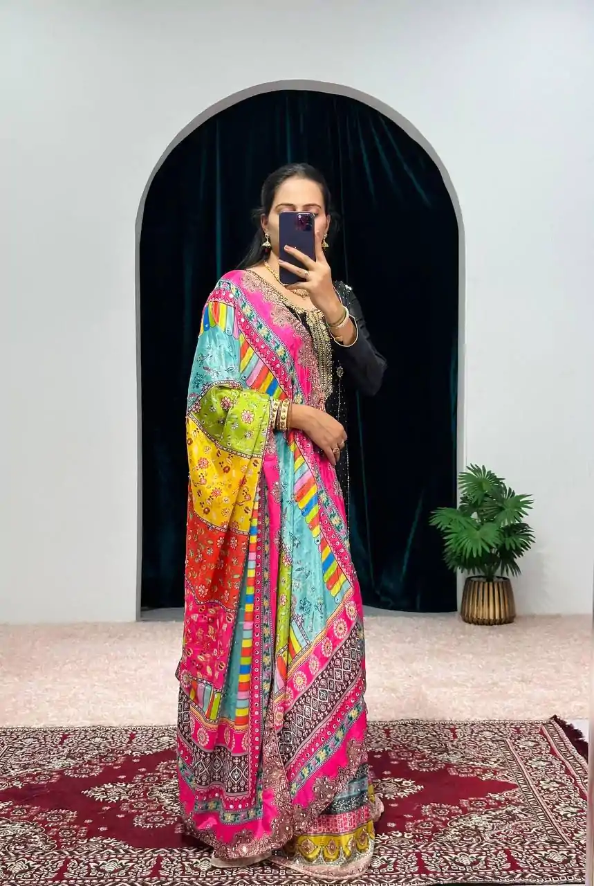 ST 1046 Black Color Chinon Embroidery Work Salwar Suit Casual, Wedding, Party, Festive, Events Etc. Expected Delivery 4-6 Working Days @2399/- | Jump Suits, Casual Suits, Creative suits, Designer Suits, Palazzo Suits, Party Wear Suits, Patiala Suits, Salwar suit, Straight Suits