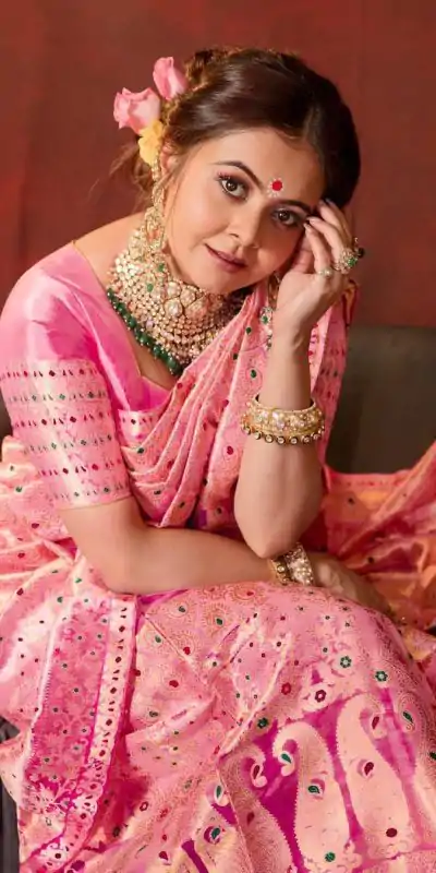 KP 3070 Pink Color Soft Lichi Silk Jacquard On All Over Saree Casual, Party Wear, Wedding, Events Etc. Expected Delivery 4-6 Working Days @1449/- | Bollywood Sarees, Creative Sarees, Designer Sarees, Embroidered Sarees, Ethnic Saree, Modern Digital sarees, Party Wear Sarees, Sarees