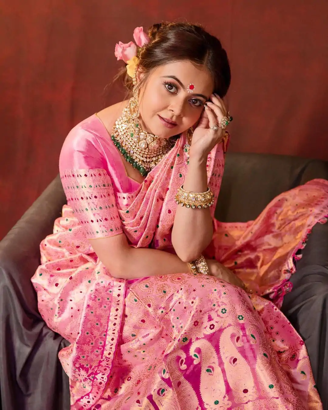 KP 3070 Pink Color Soft Lichi Silk Jacquard On All Over Saree Casual, Party Wear, Wedding, Events Etc. Expected Delivery 4-6 Working Days @1449/- | Bollywood Sarees, Creative Sarees, Designer Sarees, Embroidered Sarees, Ethnic Saree, Modern Digital sarees, Party Wear Sarees, Sarees