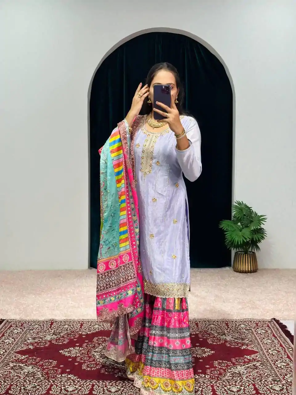 ST 1046 Violet Color Chinon Embroidery Work Salwar Suit Casual, Wedding, Party, Festive, Events Etc. Expected Delivery 4-6 Working Days @2399/- | Jump Suits, Casual Suits, Creative suits, Designer Suits, Palazzo Suits, Party Wear Suits, Patiala Suits, Salwar suit, Straight Suits