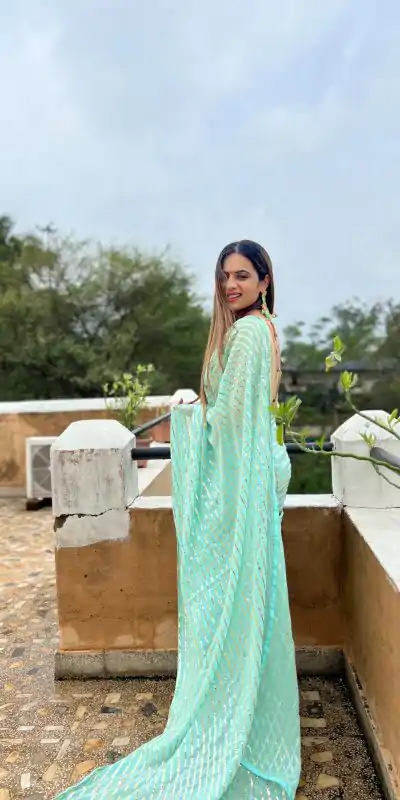 JR 582 Aquamarine Color Georgette Embroidery Sequence Saree Casual, Wedding, Festive, Events Expected Delivery  4-6 Working Days @1649/- | Bollywood Sarees, Creative Sarees, Designer Sarees, Embroidered Sarees, Ethnic Saree, Modern Digital sarees, Party Wear Sarees, Sarees