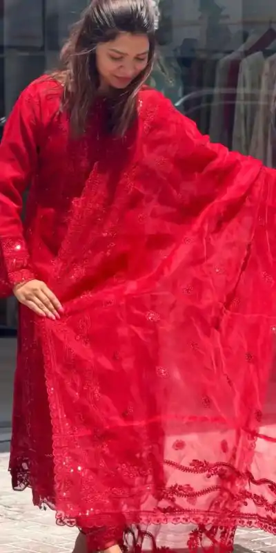 AD 161 Red Color Georgette Embroidery Work Sharara Suit Casual, Wedding, Party, Festive, Events Etc. Expected Delivery 4-6 Working Days @2049/- | Jump Suits, Casual Suits, Creative suits, Designer Suits, Palazzo Suits, Party Wear Suits, Patiala Suits, Salwar suit, Straight Suits