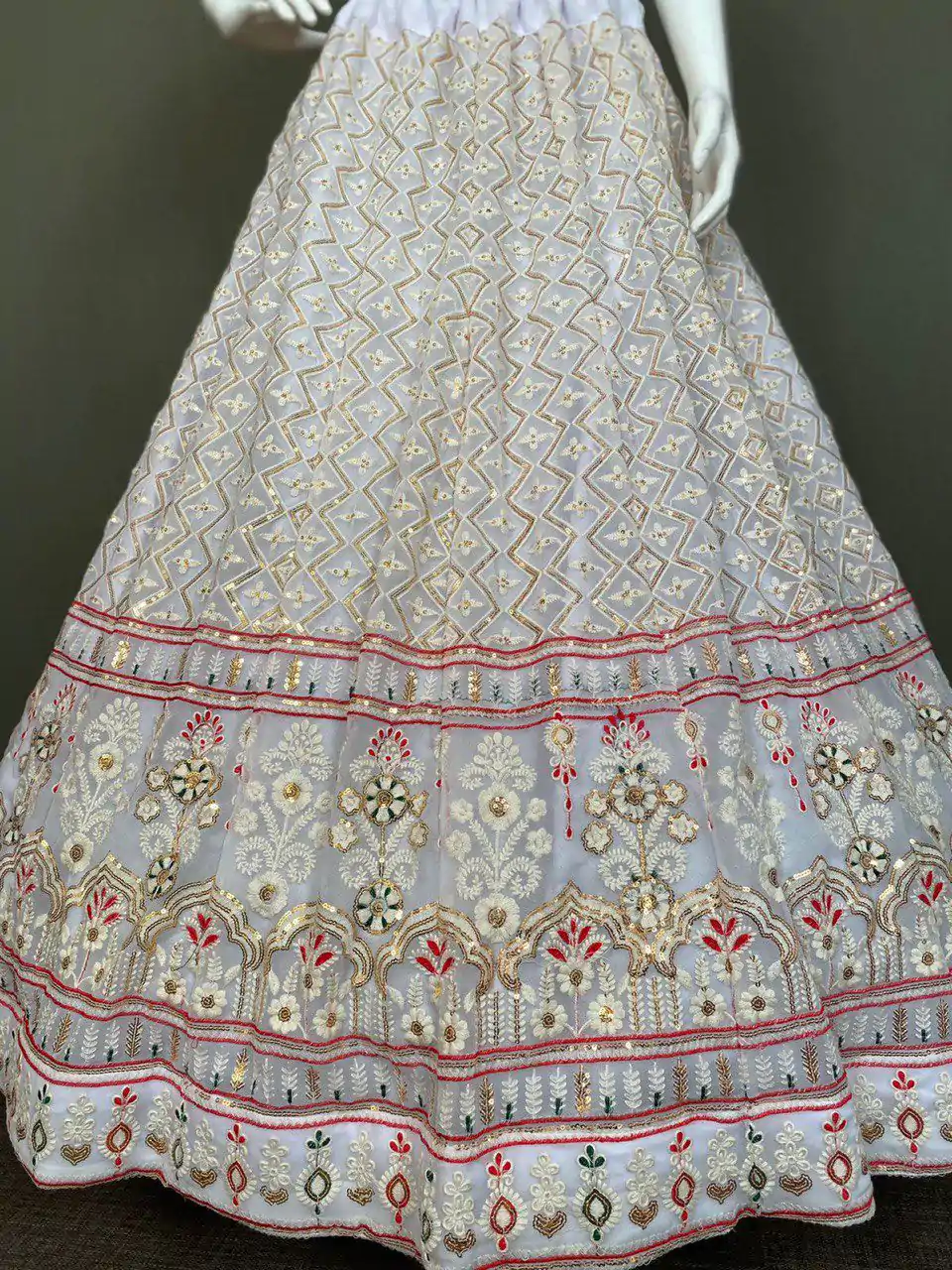 LG 498 White Color Georgette Sequence Embroidery Lehenga Choli Traditional Wear, Festive, Wedding, Events Expected Delivery 4-6 Working Days @2099/- | Bollywood Lehenga, Creative Lehenga, Designer Lehenga, Embroidered Lehenga, Lehenga, Party Wear Lehenga