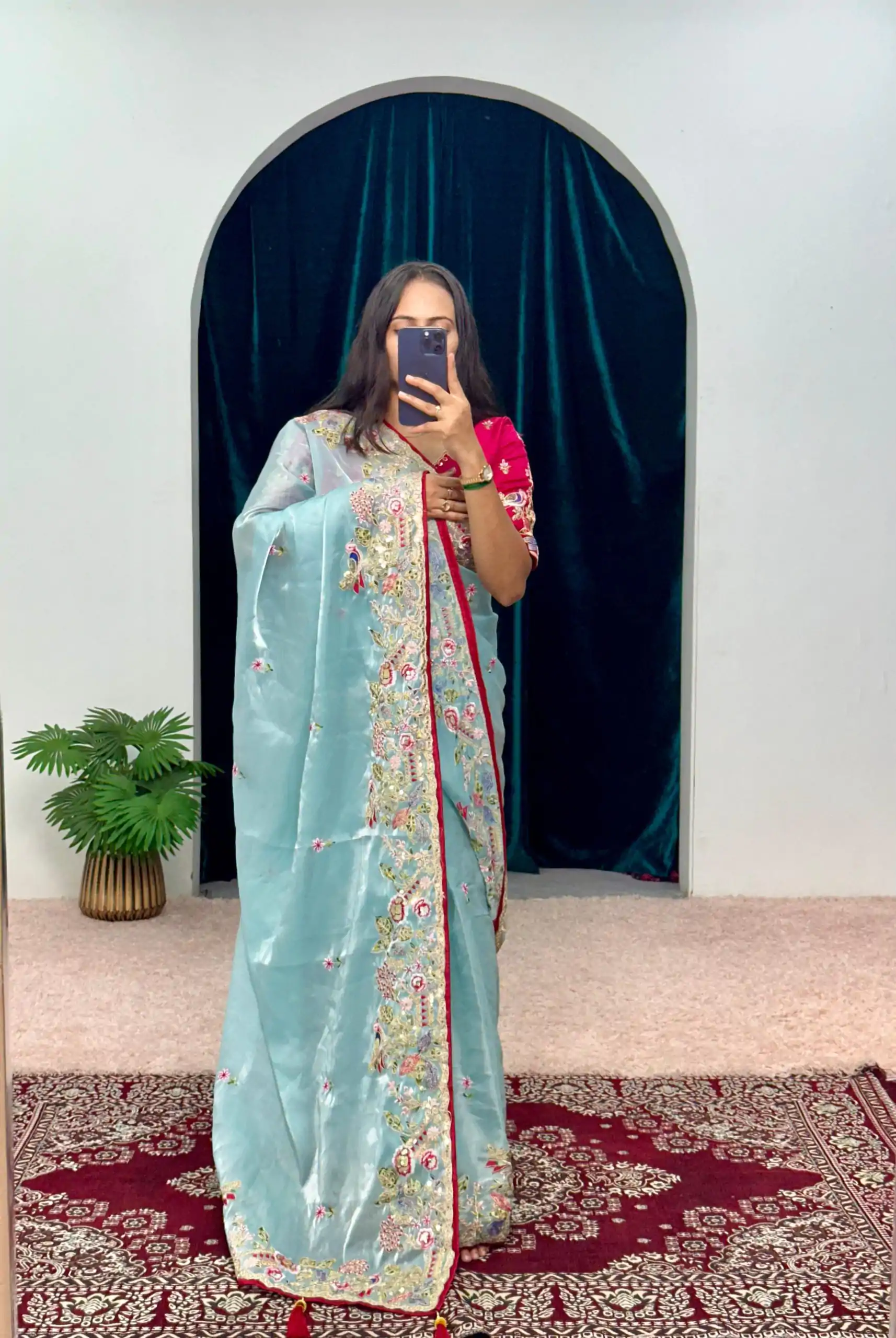 ST 474 Blue Color Jimmy Choo Embroidery Sequins Saree Casual, Wedding, Party, Festive, Events Etc. Expected Delivery 4-6 Working Days @2449/- | Bollywood Sarees, Creative Sarees, Designer Sarees, Embroidered Sarees, Ethnic Saree, Modern Digital sarees, Party Wear Sarees, Sarees