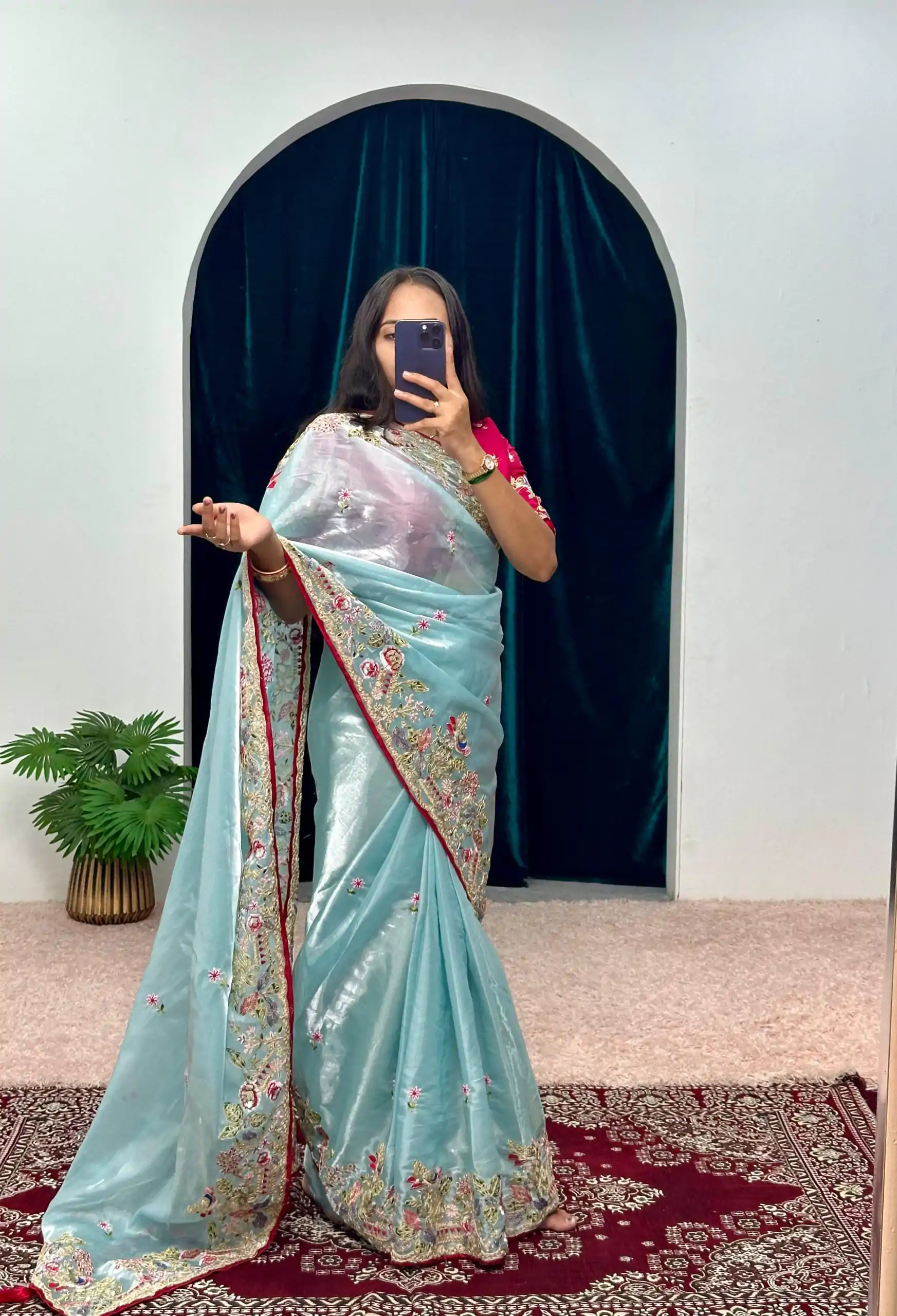 ST 474 Blue Color Jimmy Choo Embroidery Sequins Saree Casual, Wedding, Party, Festive, Events Etc. Expected Delivery 4-6 Working Days @2449/- | Bollywood Sarees, Creative Sarees, Designer Sarees, Embroidered Sarees, Ethnic Saree, Modern Digital sarees, Party Wear Sarees, Sarees