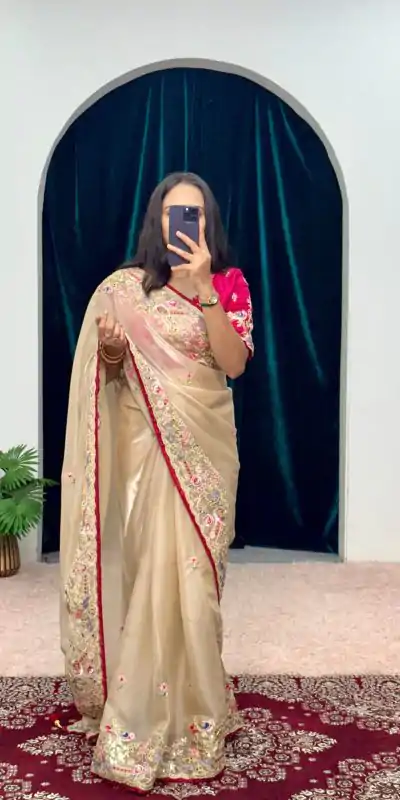 ST 474 Golden Color Jimmy Choo Embroidery Sequins Saree Casual, Wedding, Party, Festive, Events Etc. Expected Delivery 4-6 Working Days @2449/- | Bollywood Sarees, Creative Sarees, Designer Sarees, Embroidered Sarees, Ethnic Saree, Modern Digital sarees, Party Wear Sarees, Sarees