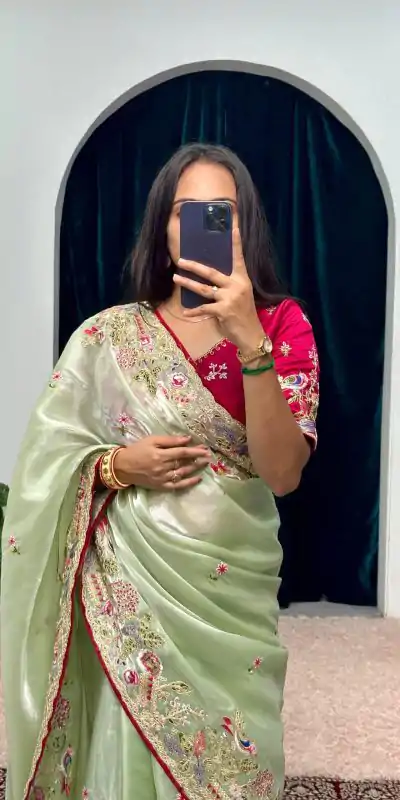 ST 474 Green Color Jimmy Choo Embroidery Sequins Saree Casual, Wedding, Party, Festive, Events Etc. Expected Delivery 4-6 Working Days @2449/- | Bollywood Sarees, Creative Sarees, Designer Sarees, Embroidered Sarees, Ethnic Saree, Modern Digital sarees, Party Wear Sarees, Sarees