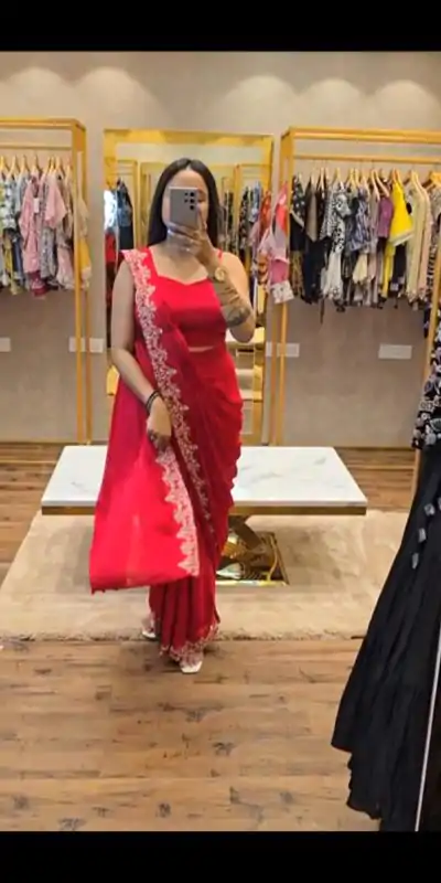ST 1054 Pink Color Chinon Embroidery Work Koti And Saree Casual, Wedding, Party, Festive, Events Etc. Expected Delivery 4-6 Working Days @2399/- | Bollywood Sarees, Creative Sarees, Designer Sarees, Embroidered Sarees, Ethnic Saree, Modern Digital sarees, Party Wear Sarees, Sarees