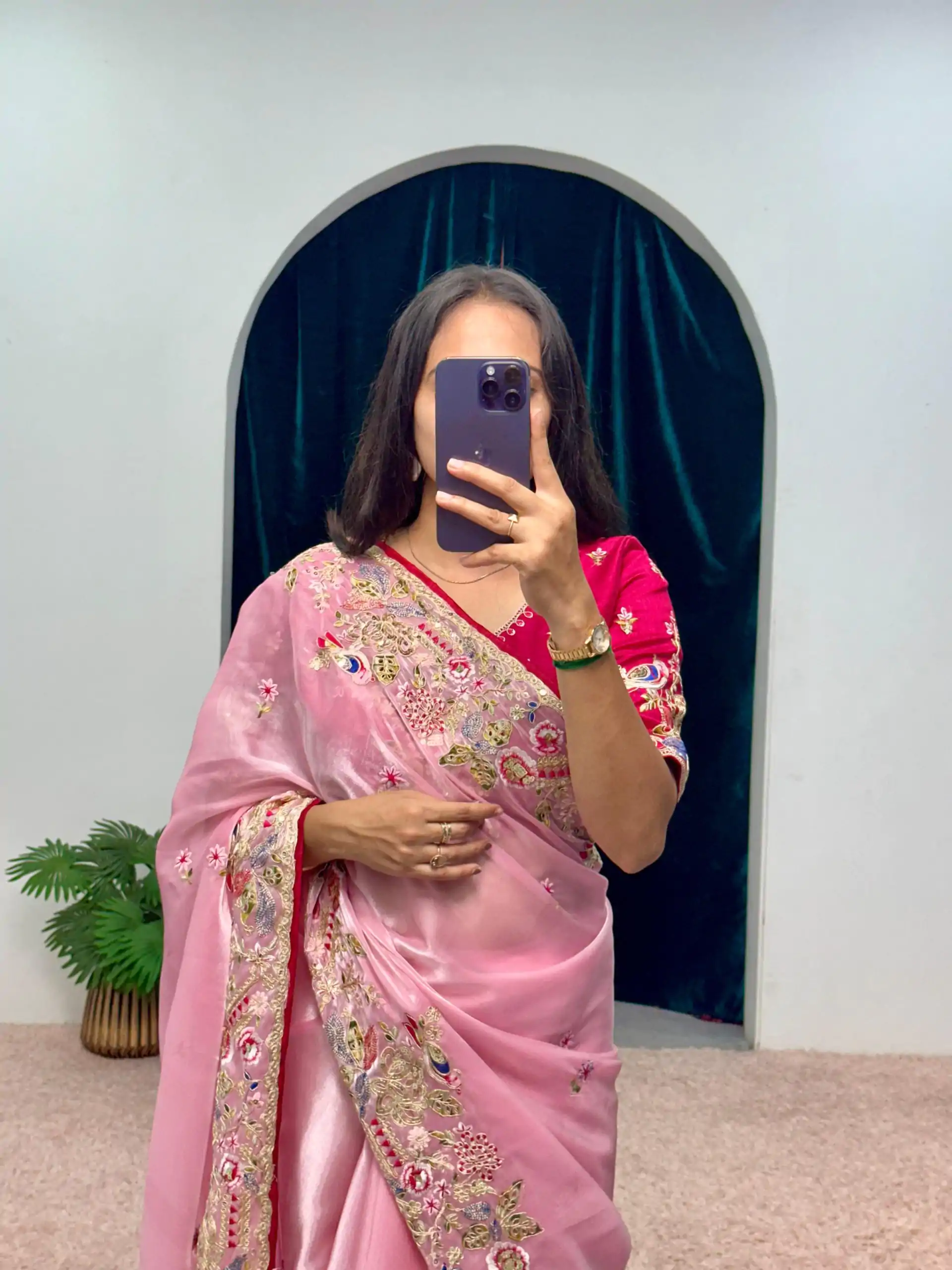 ST 474 Pink Color Jimmy Choo Embroidery Sequins Saree Casual, Wedding, Party, Festive, Events Etc. Expected Delivery 4-6 Working Days @2449/- | Bollywood Sarees, Creative Sarees, Designer Sarees, Embroidered Sarees, Ethnic Saree, Modern Digital sarees, Party Wear Sarees, Sarees