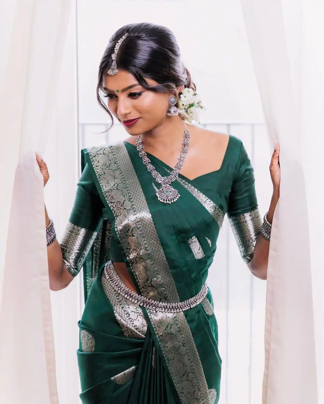 KP 4003 Silver Green Color Soft Lichi Silk Jacquard On All Over Saree Casual, Party Wear, Wedding, Events Etc. Expected Delivery 4-6 Working Days @1349/- | Bollywood Sarees, Creative Sarees, Designer Sarees, Embroidered Sarees, Ethnic Saree, Modern Digital sarees, Party Wear Sarees, Sarees