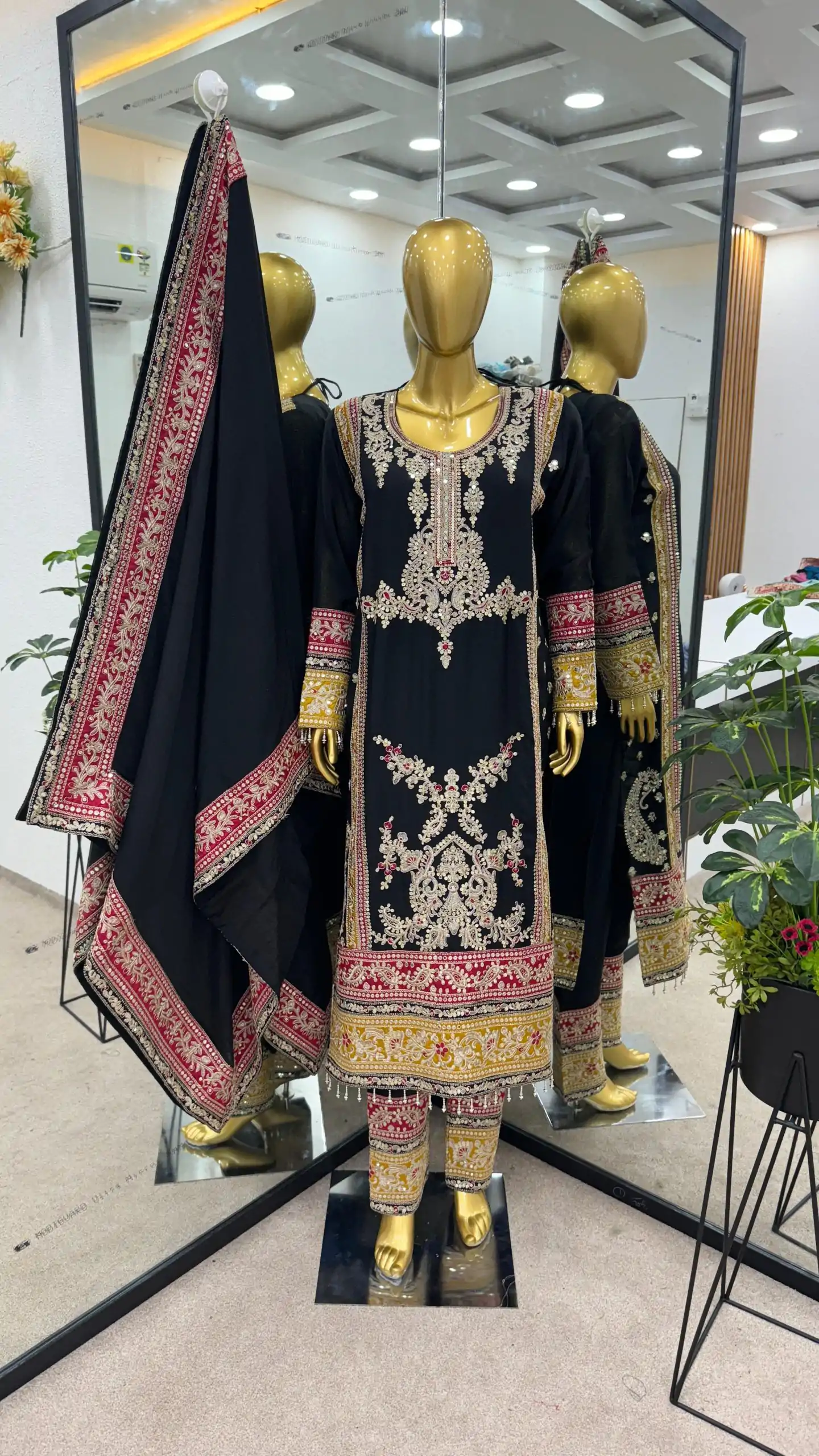 ZF 376 Black Color Chinnon Silk Embroidery Sequence Salwar Suit Casual, Wedding, Party, Events Etc. Expected Delivery 4-6 Working Days 2599/- | Jump Suits, Casual Suits, Creative suits, Designer Suits, Palazzo Suits, Party Wear Suits, Patiala Suits, Salwar suit, Straight Suits