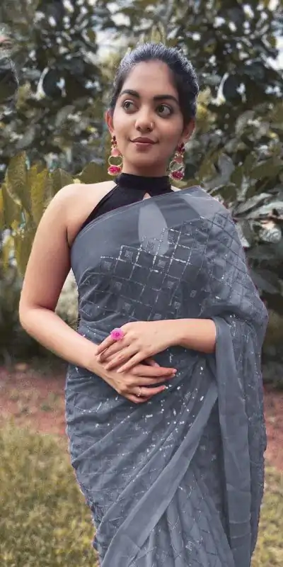 KT 201 Cement Color Georgette Fancy Sequence Work Saree Casual, Party Wear, Wedding Expected Delivery 4-6 Working Days@1649/- | Bollywood Sarees, Creative Sarees, Designer Sarees, Embroidered Sarees, Party Wear Sarees, Sarees