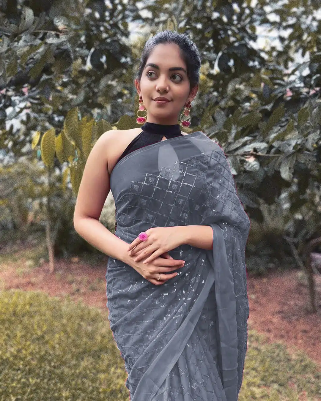 KT 201 Cement Color Georgette Fancy Sequence Work Saree Casual, Party Wear, Wedding   Expected Delivery 4-6 Working Days@1649/- | Bollywood Sarees, Creative Sarees, Designer Sarees, Embroidered Sarees, Party Wear Sarees, Sarees