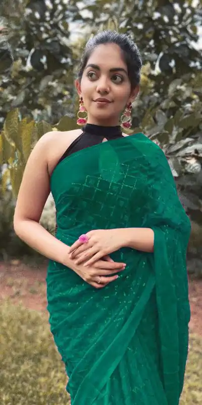 KT 201 Green Color Georgette Fancy Sequence Work Saree Casual, Party Wear, Wedding Expected Delivery 4-6 Working Days@1649/- | Bollywood Sarees, Creative Sarees, Designer Sarees, Embroidered Sarees, Party Wear Sarees, Sarees