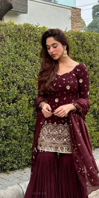 SSR 470 Maroon Color Georgette Embroidery Sequence Salwar Suit Wedding, Party, Festive, Events Expected Delivery 4-6 Working Days @ 1949/- Only | Casual Suits, Creative suits, Designer Suits, Party Wear Suits, Salwar suit, Straight Suits