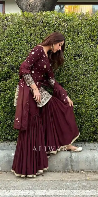 SSR 470 Maroon Color Georgette Embroidery Sequence Salwar Suit Wedding, Party, Festive, Events Expected Delivery 4-6 Working Days @ 1949/- Only | Casual Suits, Creative suits, Designer Suits, Party Wear Suits, Salwar suit, Straight Suits