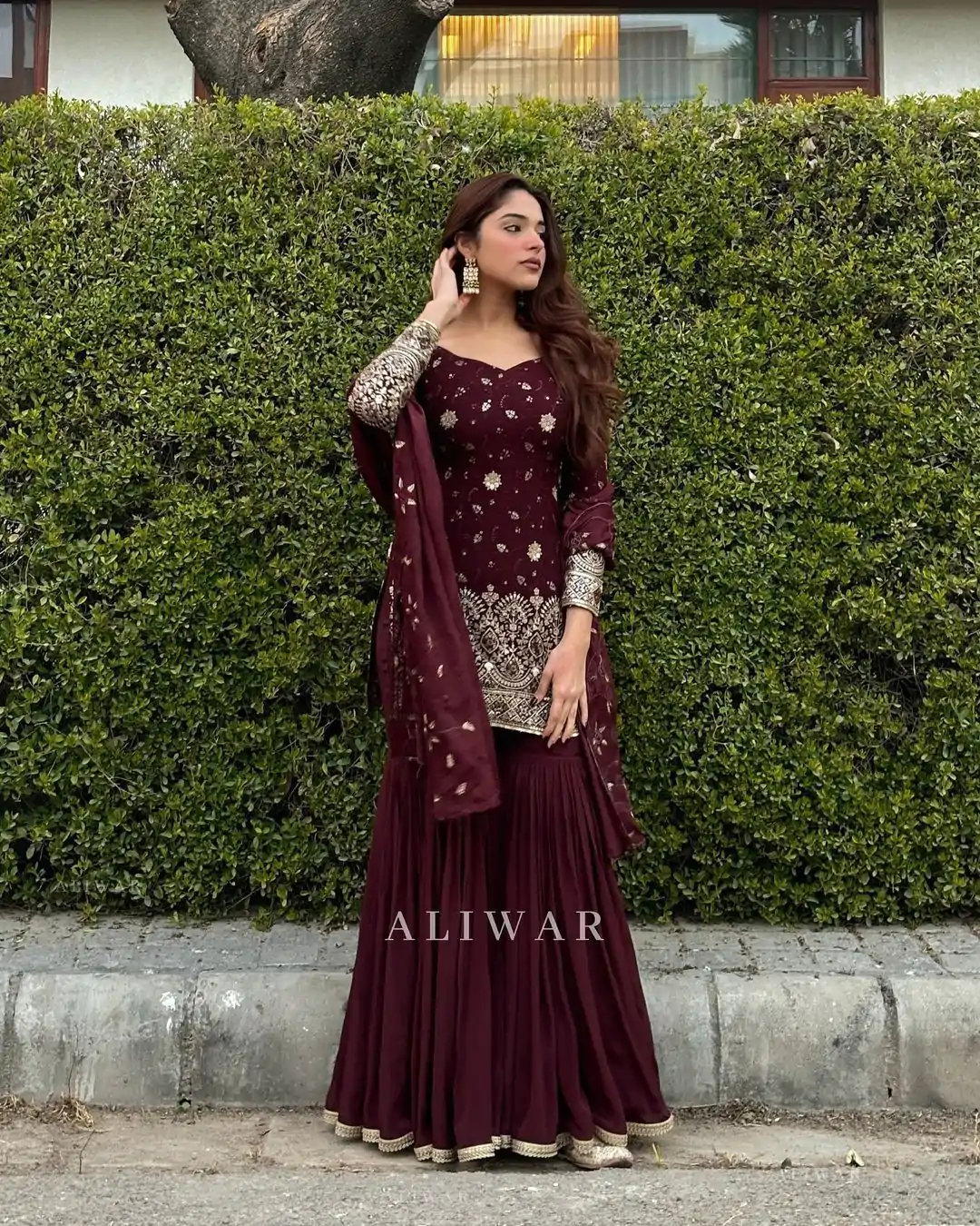 SSR 470 Maroon Color Georgette Embroidery Sequence Salwar Suit Wedding, Party, Festive, Events Expected Delivery 4-6 Working Days @ 1949/- Only | Casual Suits, Creative suits, Designer Suits, Party Wear Suits, Salwar suit, Straight Suits
