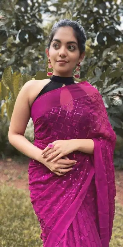 KT 201 Pink Color Georgette Fancy Sequence Work Saree Casual, Party Wear, Wedding Expected Delivery 4-6 Working Days@1649/- | Bollywood Sarees, Creative Sarees, Designer Sarees, Embroidered Sarees, Party Wear Sarees, Sarees