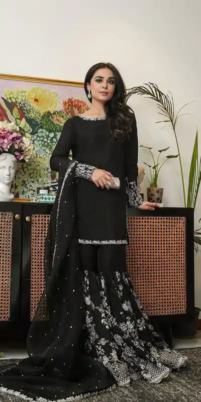 RTC 5718 Black Color Foix Georgette Thread Sequence Work Salwar Suit Wedding, Party, Festive, Events Etc. Expected Delivery 4-6 Working Days @2099/- | Jump Suits, Casual Suits, Creative suits, Designer Suits, Palazzo Suits, Party Wear Suits, Patiala Suits, Salwar suit, Straight Suits