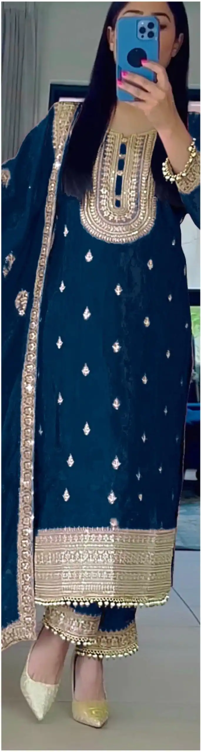 SRK 5162 Blue Color Faux Georgette Embroidery Salwar Suit Wedding, Party, Festive, Events Expected Delivery 4-6 Working Days @ 1999/- | Casual Suits, Creative suits, Designer Suits, Palazzo Suits, Party Wear Suits, Patiala Suits, Salwar suit, Straight Suits