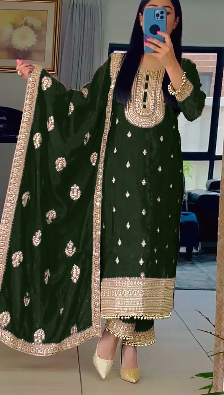 SRK 5162 Green Color Faux Georgette Embroidery Salwar Suit Wedding, Party, Festive, Events Expected Delivery 4-6 Working Days @ 1999/- | Casual Suits, Creative suits, Designer Suits, Palazzo Suits, Party Wear Suits, Patiala Suits, Salwar suit, Straight Suits