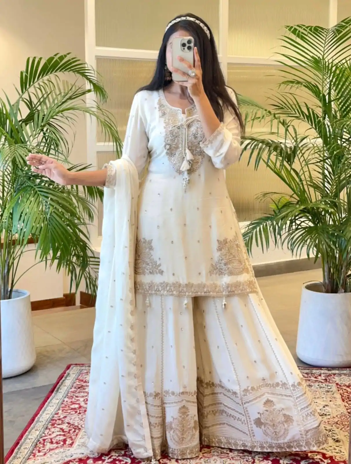 SRK 5169 White Color Pure Chinnon Silk Embroidery Sequence Salwar Suit Wedding, Party, Festive, Events Expected Delivery 4-6 Working Days @ 2099/- | Jump Suits, Casual Suits, Creative suits, Designer Suits, Palazzo Suits, Party Wear Suits, Patiala Suits, Salwar suit, Straight Suits