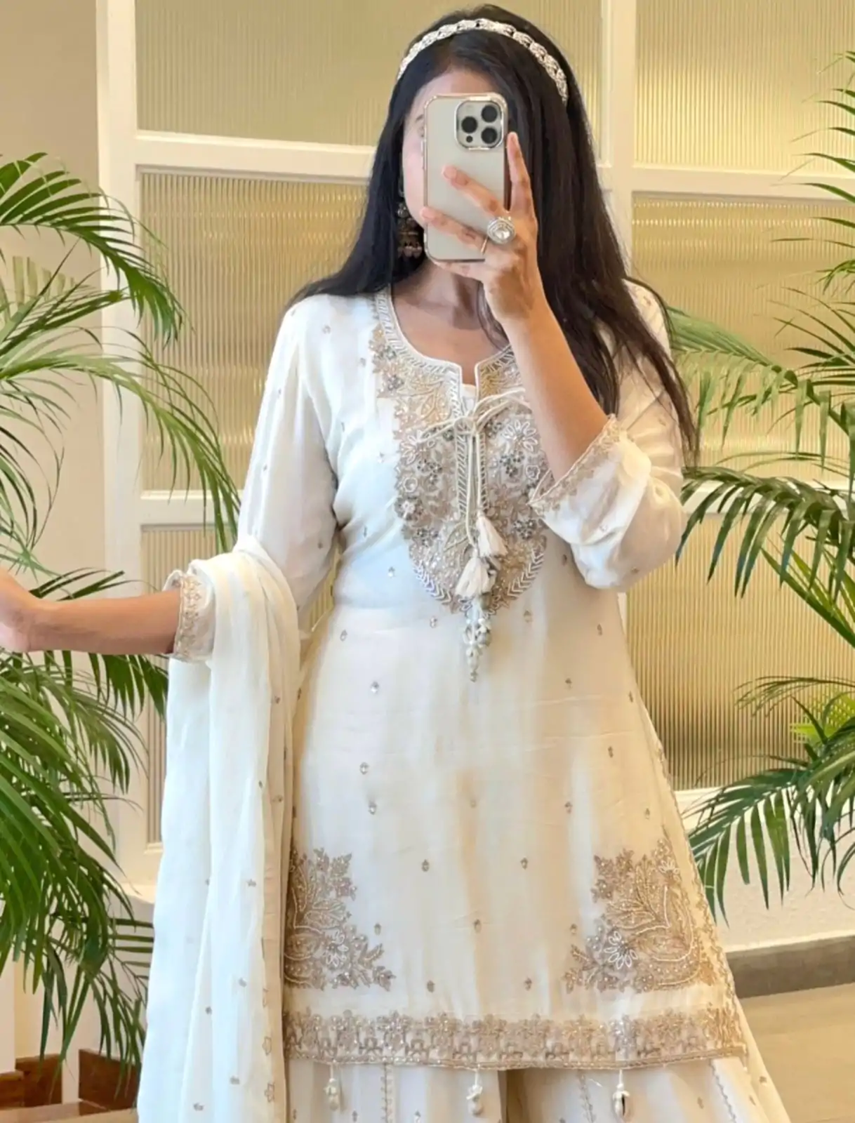 SRK 5169 White Color Pure Chinnon Silk Embroidery Sequence Salwar Suit Wedding, Party, Festive, Events Expected Delivery 4-6 Working Days @ 2099/- | Jump Suits, Casual Suits, Creative suits, Designer Suits, Palazzo Suits, Party Wear Suits, Patiala Suits, Salwar suit, Straight Suits