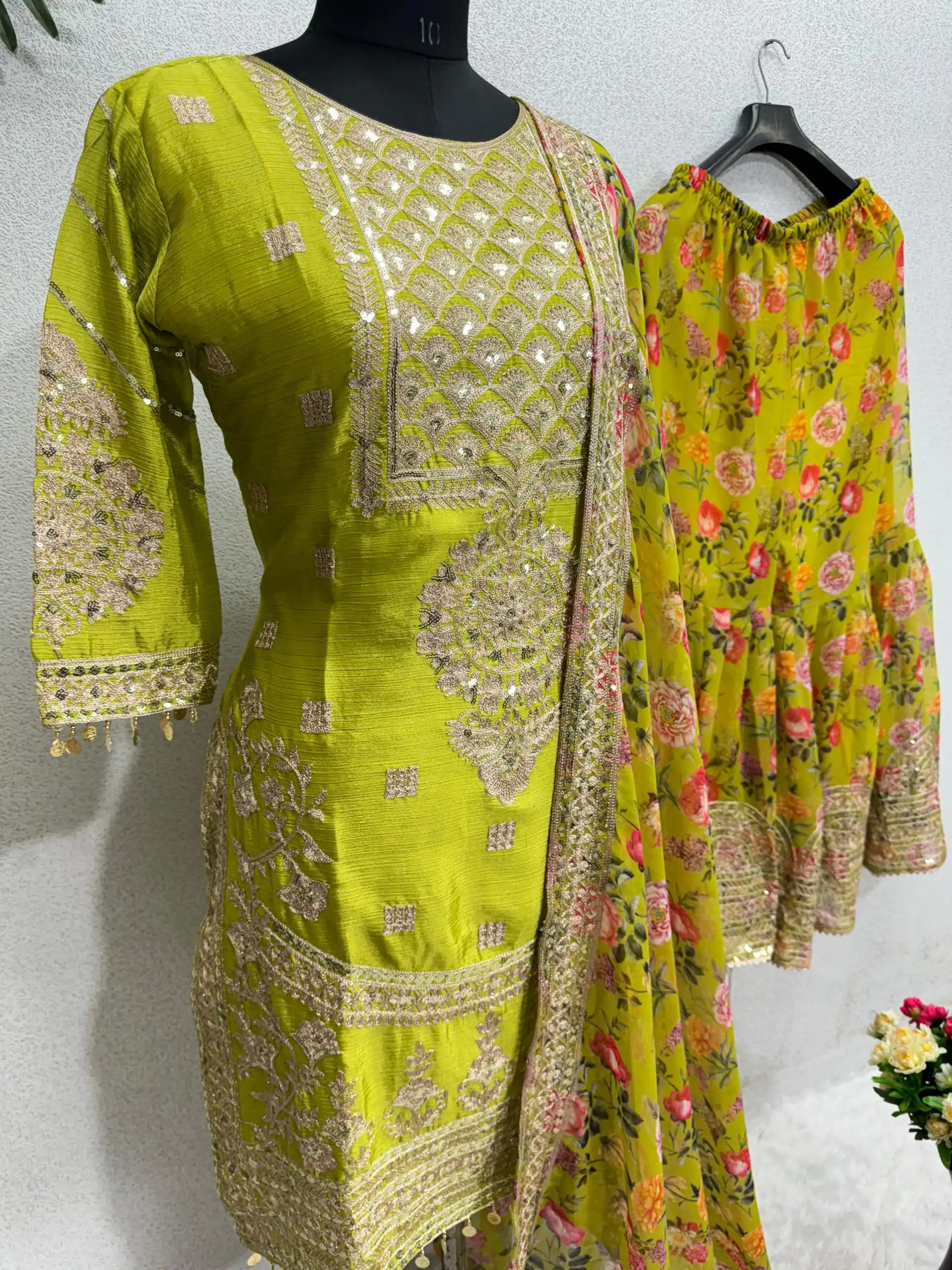 KF 1640 Yellow Color Heavy Chinon Silk Sequins Work Salwar Suit Wedding, Party, Festive, Events Etc.  Expected Delivery 4-6 Working Days @2399/-Only | Casual Suits, Creative suits, Designer Suits, Palazzo Suits, Party Wear Suits, Salwar suit, Straight Suits