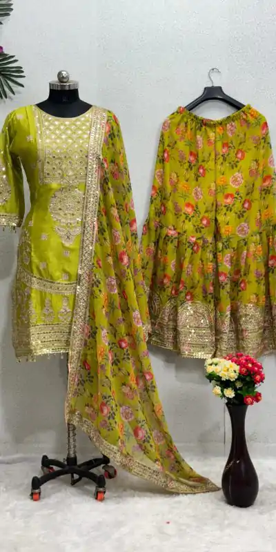 KF 1640 Yellow Color Heavy Chinon Silk Sequins Work Salwar Suit Wedding, Party, Festive, Events Etc. Expected Delivery 4-6 Working Days @2399/-Only | Casual Suits, Creative suits, Designer Suits, Palazzo Suits, Party Wear Suits, Salwar suit, Straight Suits