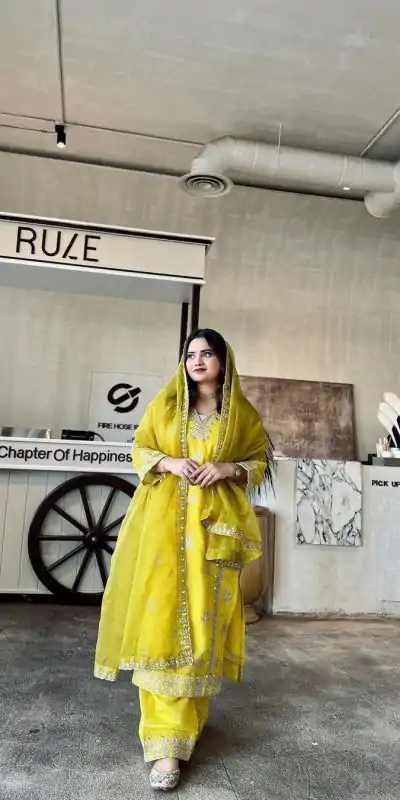 LG 1758 Yellow color Raj wadi Silk Cording Embroidery Salwar Suit Casual, Wedding, Party, Festive, Events . Expected Delivery 4-6 Working Days @1999/- | Casual Suits, Creative suits, Designer Suits, Palazzo Suits, Party Wear Suits, Patiala Suits, Salwar suit, Straight Suits