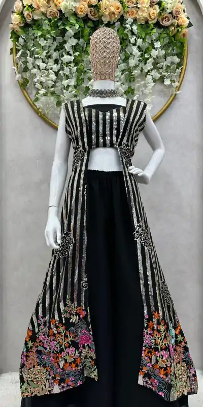 RTC 5717 Black Color Foix Georgette Thread Sequence Work Salwar Suit Wedding, Party, Festive, Events Etc. Expected Delivery 4-6 Working Days @2199/- | Jump Suits, Casual Suits, Creative suits, Designer Suits, Palazzo Suits, Party Wear Suits, Patiala Suits, Salwar suit, Straight Suits