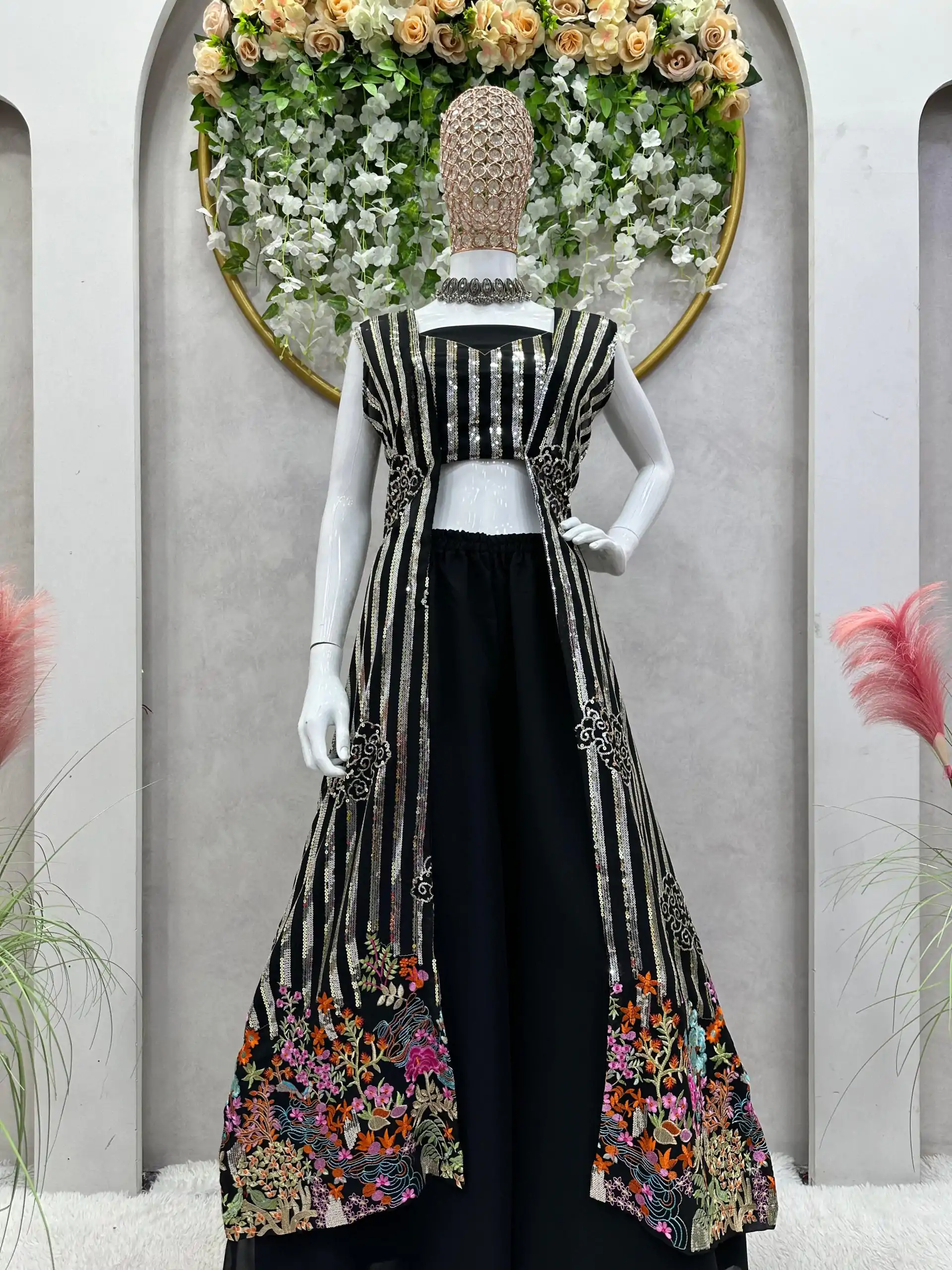 RTC 5717 Black Color Foix Georgette Thread Sequence Work Salwar Suit Wedding, Party, Festive, Events Etc. Expected Delivery 4-6 Working Days @2199/- | Jump Suits, Casual Suits, Creative suits, Designer Suits, Palazzo Suits, Party Wear Suits, Patiala Suits, Salwar suit, Straight Suits