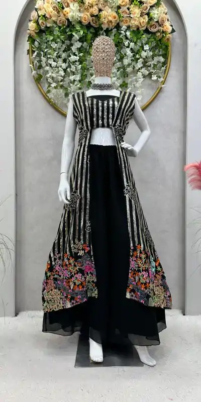 RTC 5717 Black Color Foix Georgette Thread Sequence Work Salwar Suit Wedding, Party, Festive, Events Etc. Expected Delivery 4-6 Working Days @2199/- | Jump Suits, Casual Suits, Creative suits, Designer Suits, Palazzo Suits, Party Wear Suits, Patiala Suits, Salwar suit, Straight Suits