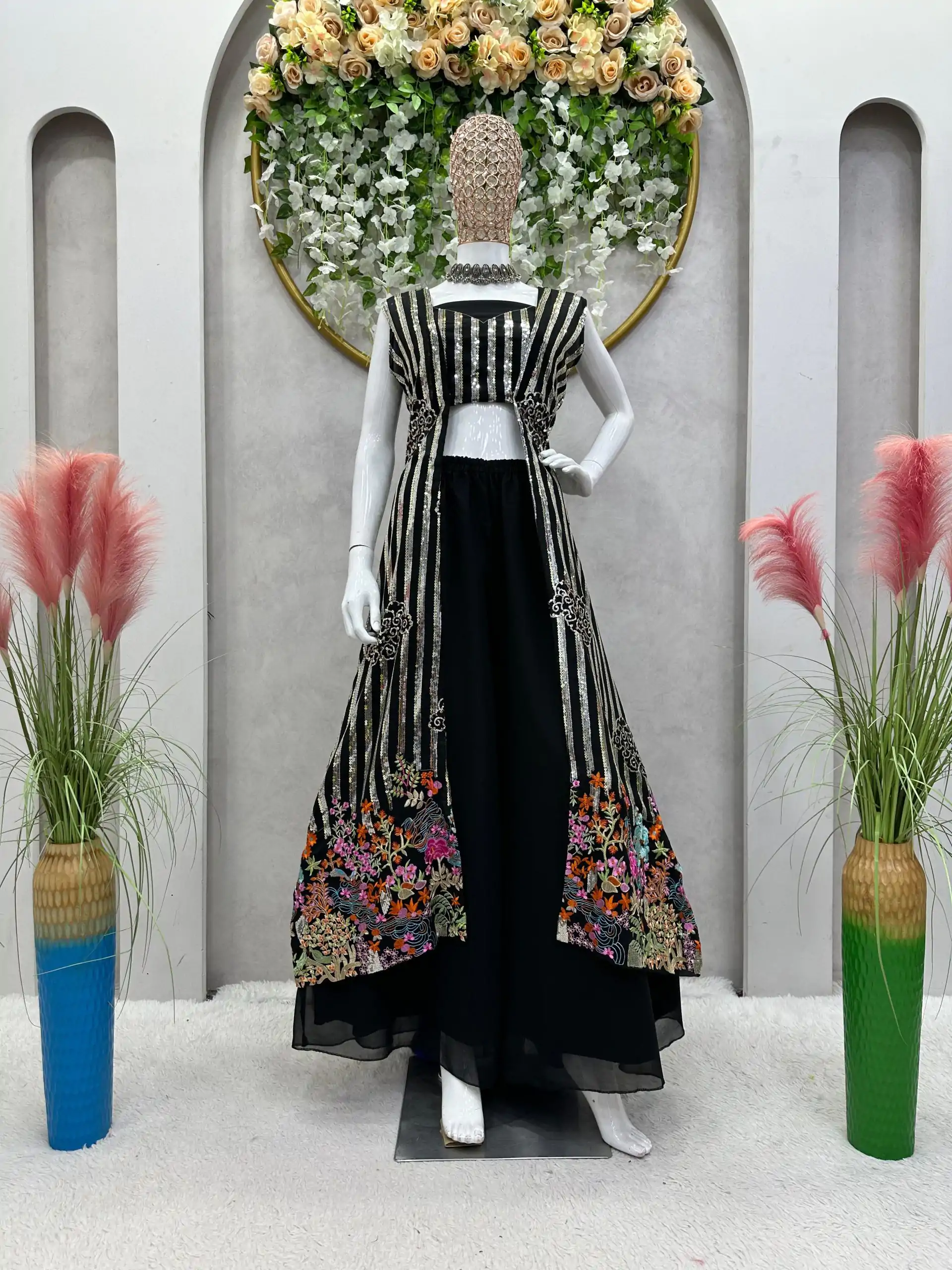 RTC 5717 Black Color Foix Georgette Thread Sequence Work Salwar Suit Wedding, Party, Festive, Events Etc. Expected Delivery 4-6 Working Days @2199/- | Jump Suits, Casual Suits, Creative suits, Designer Suits, Palazzo Suits, Party Wear Suits, Patiala Suits, Salwar suit, Straight Suits
